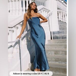 Princess Polly Haley Maxi Dress Mid Blue dress